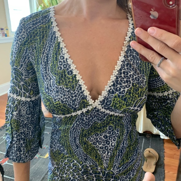 3 for $25 - Trina turk silk paisley dress small 0 - Picture 3 of 12